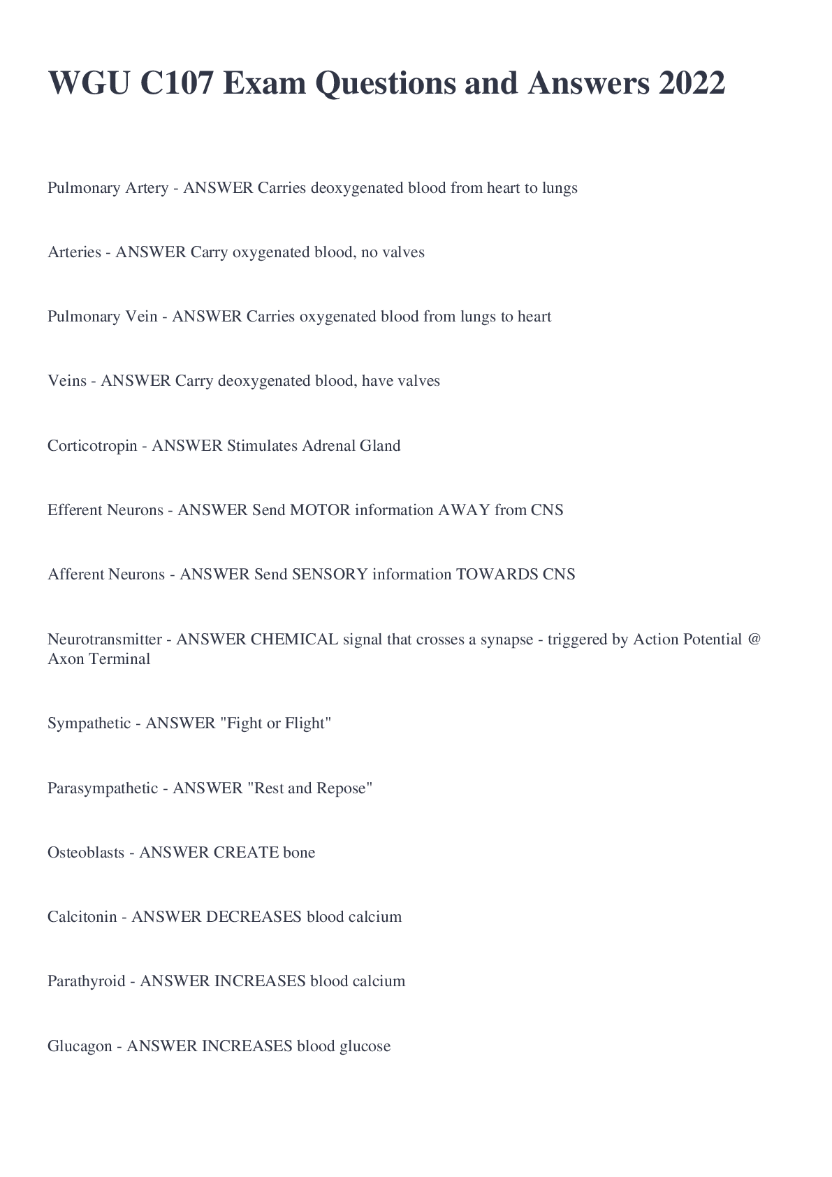Preview image for WGU C107 Exam Questions and Answers 2022